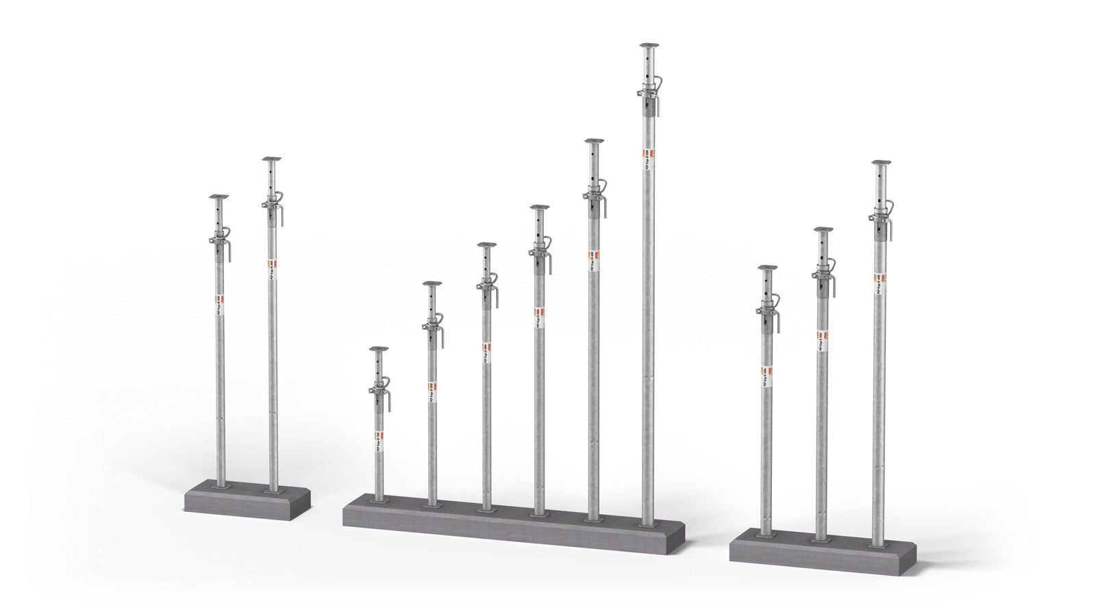 The galvanized tubular steel slab prop from PERI with up to 50 kN load-bearing capacity